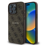 Apple iPhone 15 Pro Max Kılıf Guess Orjinal Lisanslı M-safe Şarj Özellikli 4G Desen Yazı Logolu Kapak