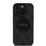 Apple iPhone 15 Pro Max Kılıf Guess Orjinal Lisanslı M-safe Şarj Özellikli Yazı Logolu Circle Classic Kapak
