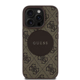 Apple iPhone 15 Pro Max Kılıf Guess Orjinal Lisanslı M-safe Şarj Özellikli Yazı Logolu Circle Classic Kapak