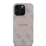 Apple iPhone 15 Pro Max Kılıf Guess Orjinal Lisanslı M-safe Şarj Özellikli Yazı Logolu Circle Classic Kapak