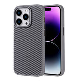 Apple iPhone 15 Pro Max Kılıf M-safe Şarj Özellikli Karbon Fiber Görünümlü Zore Troy Kapak