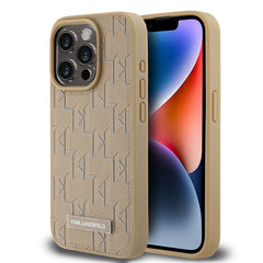 Apple iPhone 15 Pro Max Kılıf Karl Lagerfeld Orjinal Lisanslı M-safe Şarj Özellikli KL Yazılı Hot Stamp Kapak