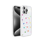Apple iPhone 15 Pro Max Kılıf M-Safe Şarj Özellikli Şeffaf Zore Folk Sert Kapak