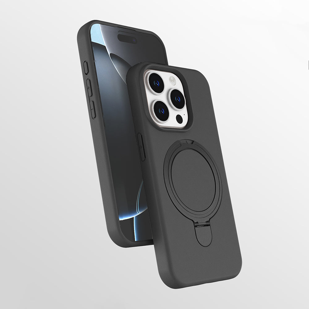 Apple iPhone 15 Pro Max Kılıf M-safe Şarj Özellikli Standlı Zore Samara Kapak