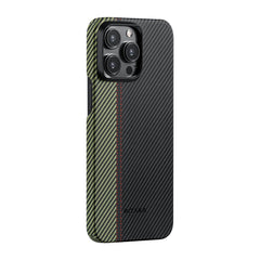 Apple iPhone 15 Pro Max Kılıf M-safe Şarj Özellikli 600D Aramid Fiber Pitaka Tactile Woven Orchestra Serisi Overture Kapak