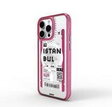 Apple iPhone 15 Pro Max Kılıf M-safe Şarj Özellikli Bilet Desenli Wiwu Turkey B Serisi Kapak