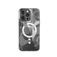 Apple iPhone 15 Pro Max Kılıf M-safe Şarj Özellikli Çift IMD Baskılı Lisanslı Switcheasy Artist-M Asanoha Kapak