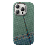 Apple iPhone 15 Pro Max Kılıf M-safe Şarj Özellikli Karbon Fiber Tasarımlı Benks Passion Green ArmorAir Kevlar Kapak