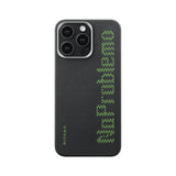 Apple iPhone 15 Pro Max Kılıf M-safe Şarj Özellikli Lumintex Teknolojili Fosforlu Aramid Fiber Pitaka Tactile Woven Aries Serisi Kapak