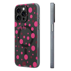 Apple iPhone 15 Pro Max Kılıf M-safe Şarj Özellikli Polka Dot Desenli Youngkit Spots Serisi Kapak