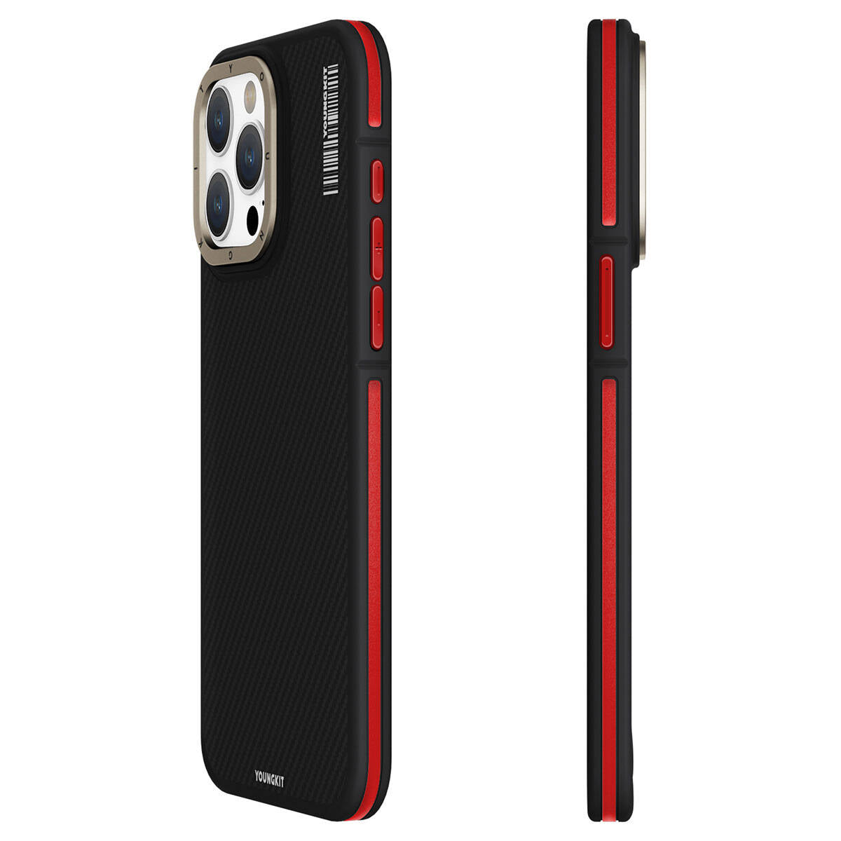 Apple iPhone 15 Pro Max Kılıf M-safe Şarj Özellikli YoungKit 600D Kevlar Kapak