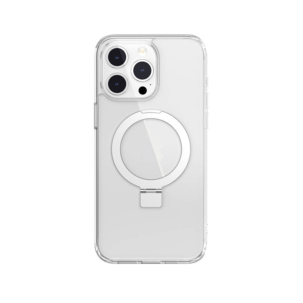 Apple iPhone 15 Pro Max Kılıf M-safe Şarj Özellikli Yüzük Standlı Lisanslı Switcheasy Magstand-M Kapak