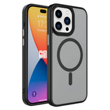 Apple iPhone 15 Pro Max Kılıf Mat Arka Yüzey Wireless Şarj Özellikli Zore Flet M-safe Kapak