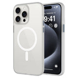 Apple iPhone 15 Pro Max Kılıf Mat Arka Yüzey Wireless Şarj Özellikli Zore Flet M-safe Kapak