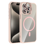 Apple iPhone 15 Pro Max Kılıf Standlı ve Kamera Lens Hediyeli M-Safe Şarj Özellikli Zore Etro Kapak