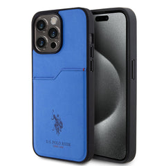 Apple iPhone 15 Pro Max Kılıf U.S. Polo Assn. Orjinal Lisanslı Baskı Logolu PU Kartlıklı Kapak