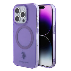 Apple iPhone 15 Pro Max Kılıf U.S. Polo Assn. Orjinal Lisanslı M-safe Şarj Özellikli Transparan Tasarım Kapak