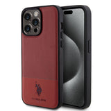 Apple iPhone 15 Pro Max Kılıf U.S. Polo Assn. Orjinal Lisanslı Suni Deri Arka Yüzey Baskı Logolu Örgü Desenli Kapak