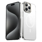 Apple iPhone 15 Pro Max Kılıf Zore Wireless Şarj Özellikli Şeffaf G-Glass Kapak