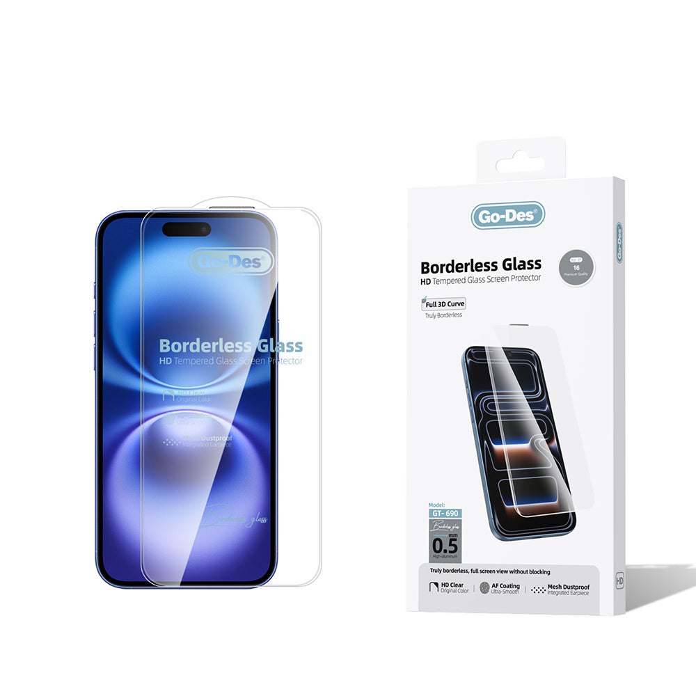 Apple iPhone 16 Go Des Borderless Temperli Cam Ekran Koruyucu