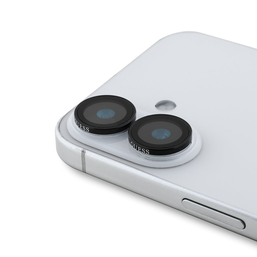 Apple iPhone 16 Guess Orjinal Lisanslı Metal Kamera Lens Koruyucu
