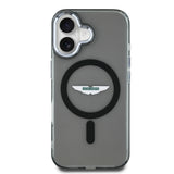 Apple iPhone 16 Kılıf Aston Martin Orjinal Lisanslı M-safe Şarj Özellikli IML Baskı Logolu Buzlu Kapak