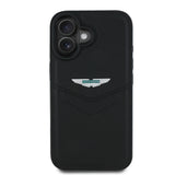 Apple iPhone 16 Kılıf Aston Martin Orjinal Lisanslı Victory Dizayn PU Deri Metal Logolu Kapak