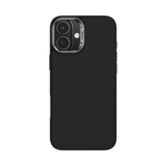 Apple iPhone 16 Kılıf Karbon Fiber M-safe Şarj Özellikli Benks Hybrid ArmorPro 600D Kevlar Kapak