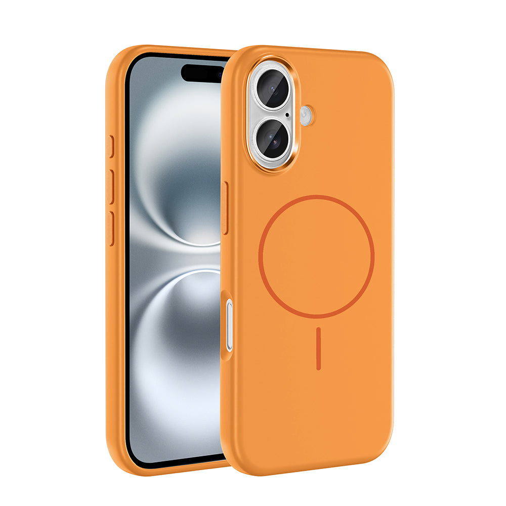 Apple iPhone 16 Kılıf M-Safe Şarj Özellikli Metal Kamera Çerçeveli Zore Edi Silikon Kapak