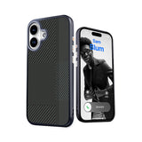 Apple iPhone 16 Kılıf M-safe Şarj Özellikli Karbon Fiber Desenli Mutural Montage Kapak