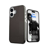 Apple iPhone 16 Kılıf M-safe Şarj Özellikli Karbon Fiber Desenli Mutural Montage Kapak