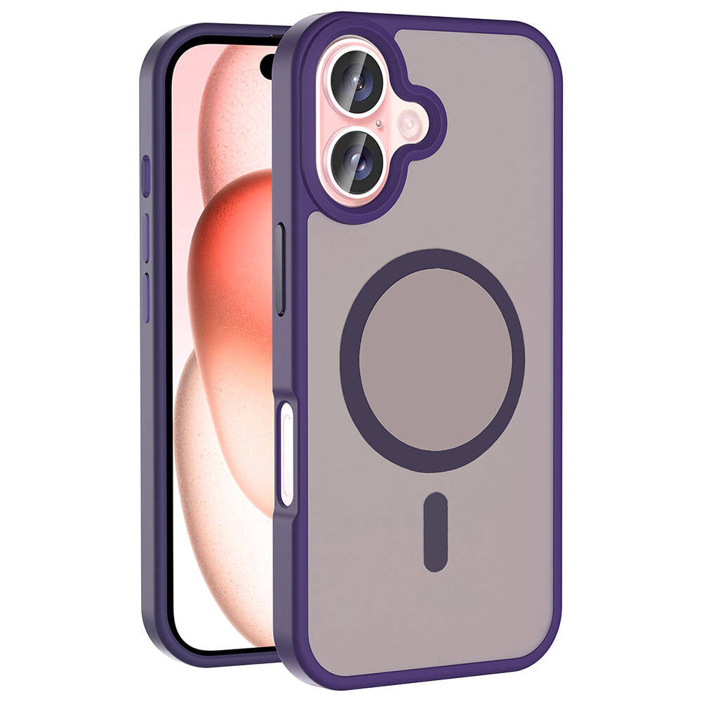 Apple iPhone 16 Kılıf M-safe Şarj Özellikli Mat Arka Yüzey Zore Sio Kapak
