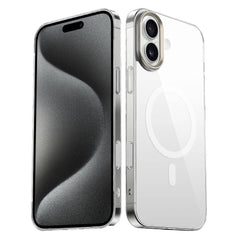 Apple iPhone 16 Kılıf M-safe Şarj Özellikli Şeffaf Cam Arka Yüzey Zore G-Glass Kapak