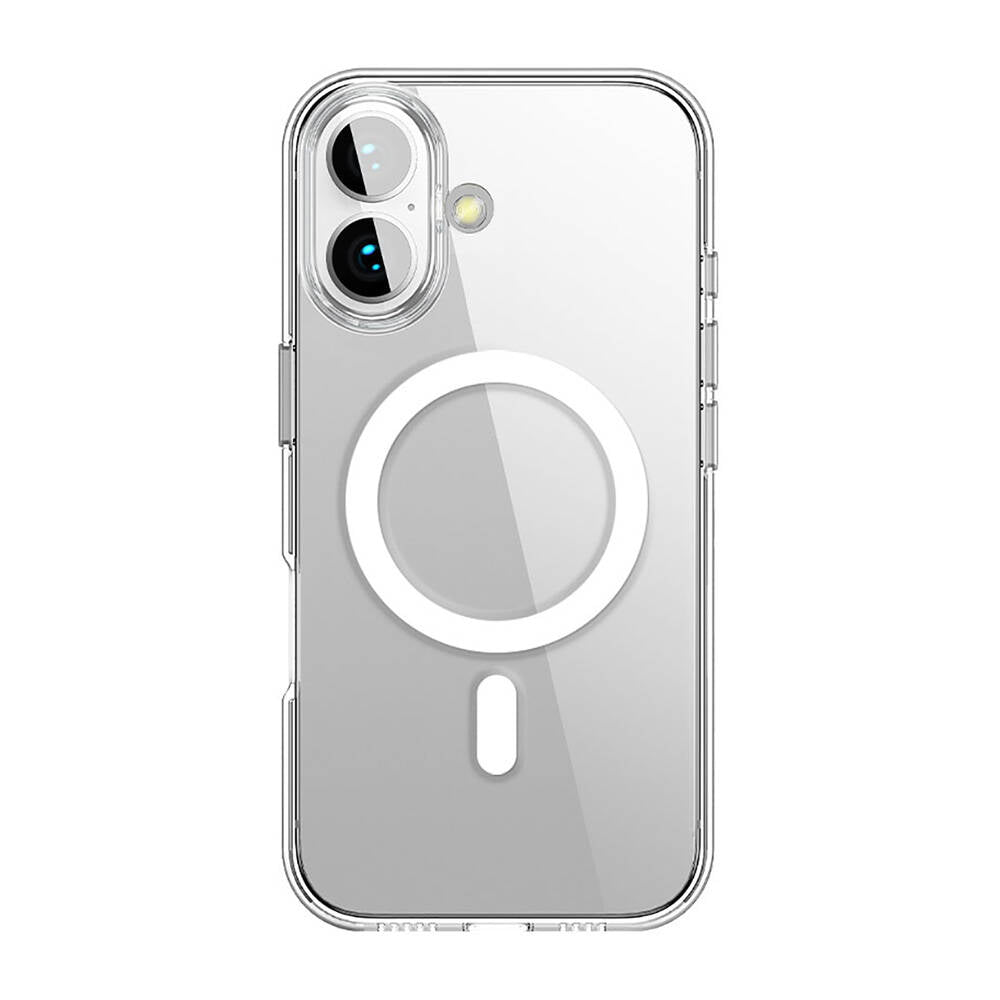 Apple iPhone 16 Kılıf M-safe Şarj Özellikli Transparan Sert PC Wlons Pita Kapak