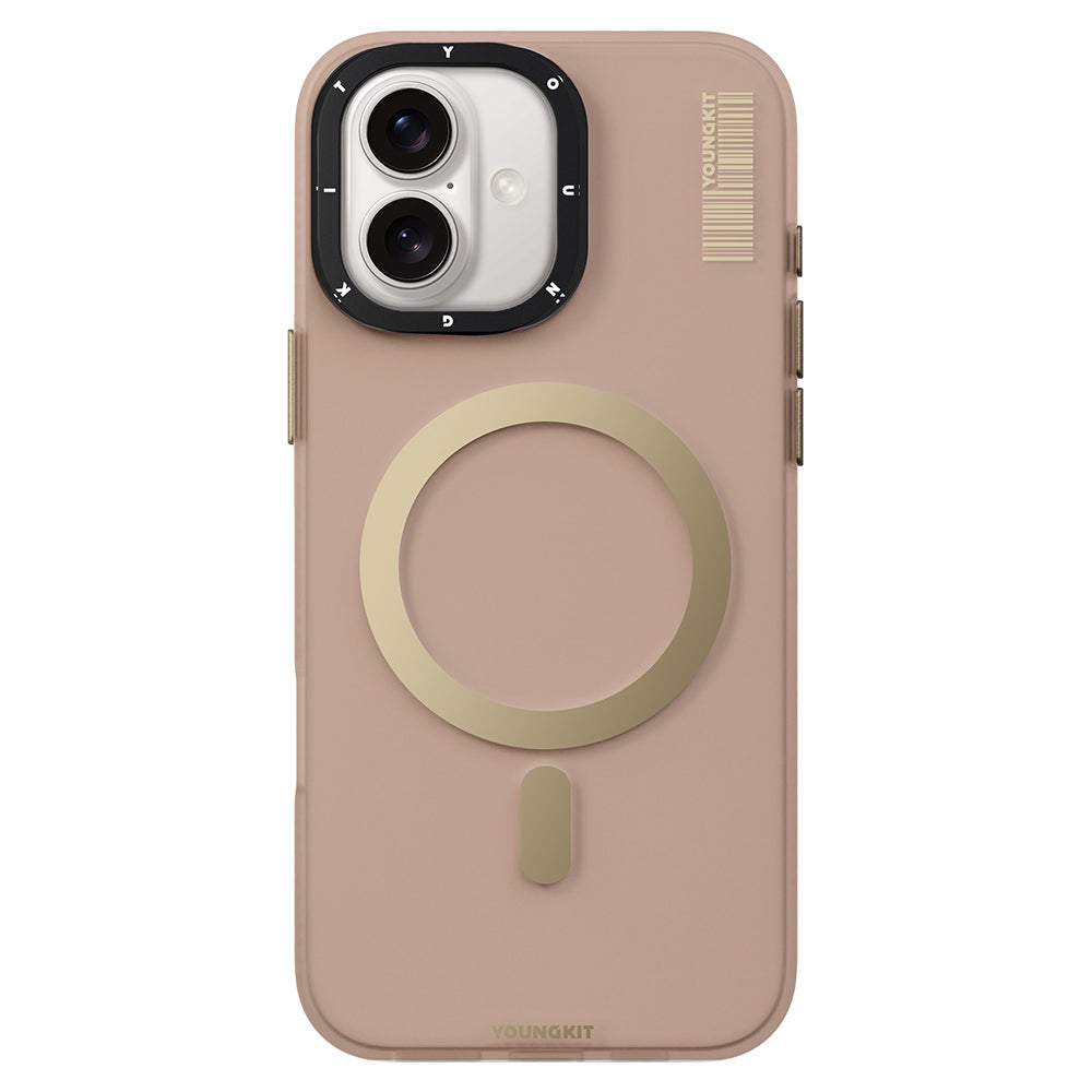 Apple iPhone 16 Kılıf M-safe Şarj Özellikli Youngkit Hidden Sand Serisi Kapak