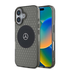 Apple iPhone 16 Kılıf Mercedes Benz Orjinal Lisanslı M-safe Şarj Özellikli Yıldız Desenli Transparan Kapak