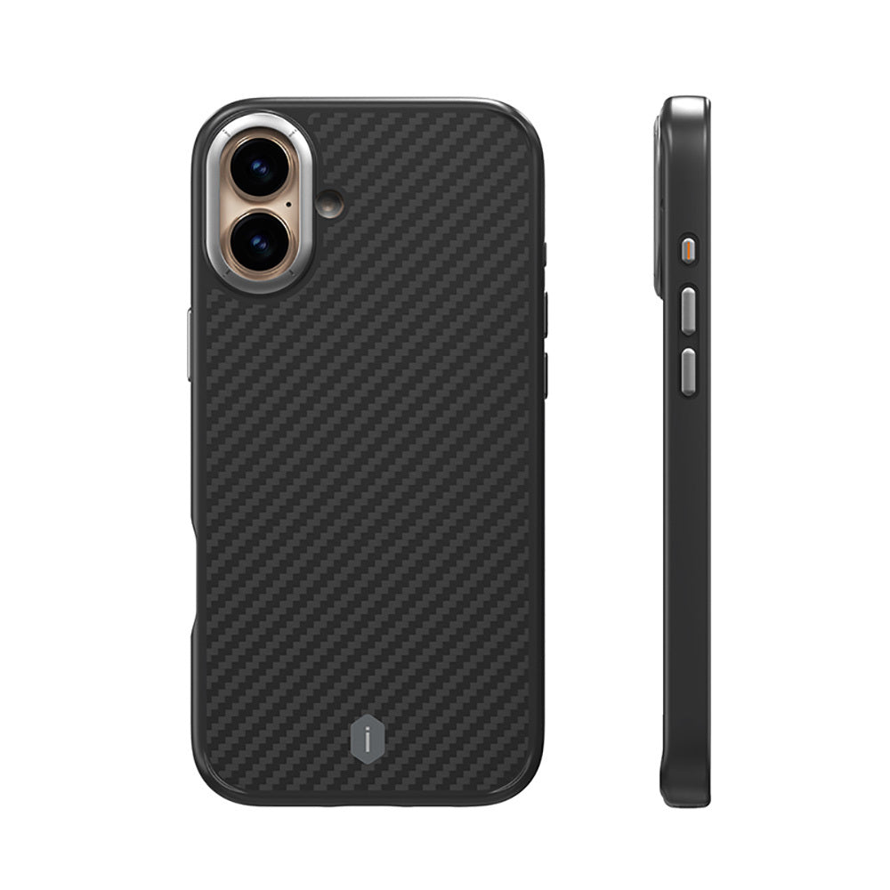 Apple iPhone 16 Kılıf Wiwu DCC-205 M-safe Şarj Özellikli Aramid Fiber Tasarım Kevlar Kapak