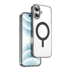 Apple iPhone 16 Kılıf Wiwu MCC-201 iShield Ultra Serisi M-safe Şarj Özellikli Standlı Crystal Sert PC Kapak