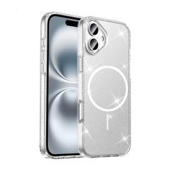 Apple iPhone 16 Plus Kılıf M-safe Şarj Özellikli Parlayan Simli Saydam Renkli Zore Maris Kapak