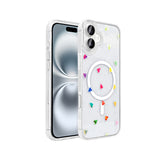 Apple iPhone 16 Plus Kılıf M-Safe Şarj Özellikli Şeffaf Zore Folk Sert Kapak