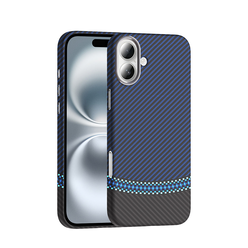 Apple iPhone 16 Plus Kılıf M-safe Şarj Özellikli Karbon Fiber Görünümlü Zore Gros Kapak