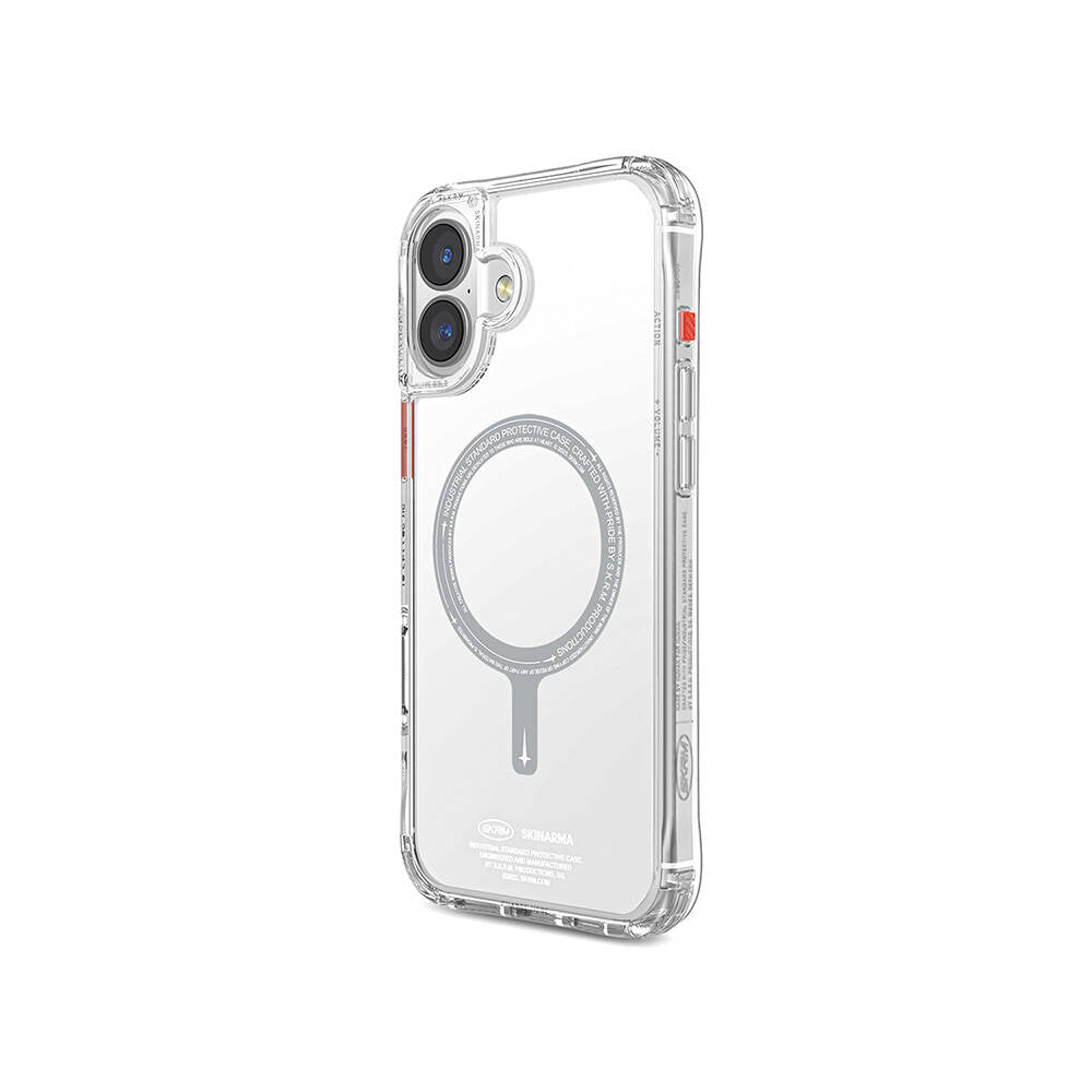 Apple iPhone 16 Plus Kılıf M-safe Şarj Özellikli Şeffaf Airbag Tasarımlı Skinarma Saido Kapak