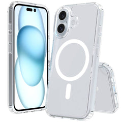 Apple iPhone 16 Plus Kılıf M-safe Şarj Özellikli Şeffaf Sert PC Zore Embos Kapak