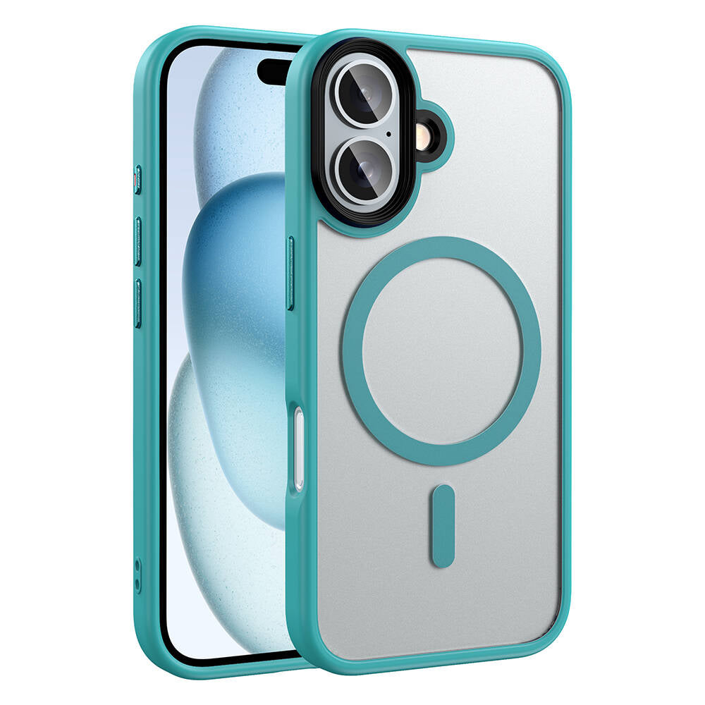 Apple iPhone 16 Plus Kılıf Mat Arka Yüzey Wireless Şarj Özellikli Zore Flet M-safe Kapak