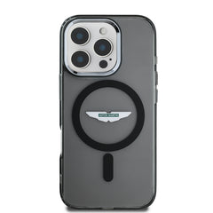 Apple iPhone 16 Pro Kılıf Aston Martin Orjinal Lisanslı M-safe Şarj Özellikli IML Baskı Logolu Buzlu Kapak