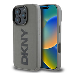Apple iPhone 16 Pro Kılıf DKNY Orjinal Lisanslı M-safe Şarj Özellikli PU Deri Plain Kapak