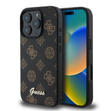 Apple iPhone 16 Pro Kılıf Guess Orjinal Lisanslı M-safe Şarj Özellikli Yazı Logolu Peony Kapak
