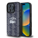 Apple iPhone 16 Pro Kılıf Lacoste Orjinal Lisanslı M-safe Şarj Özellikli Mono Vintage Logo Kapak