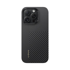 Apple iPhone 16 Pro Kılıf M-safe Şarj Özellikli Karbon Fiber Metal Kamera Çerçeveli Benks Montage ArmorAir Kevlar Kapak