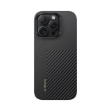 Apple iPhone 16 Pro Kılıf M-safe Şarj Özellikli Karbon Fiber Metal Kamera Çerçeveli Benks Montage ArmorAir Kevlar Kapak